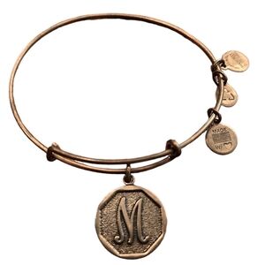 Alex & Ani Gold Tone Initial Letter M Bangle Bracelet 2015